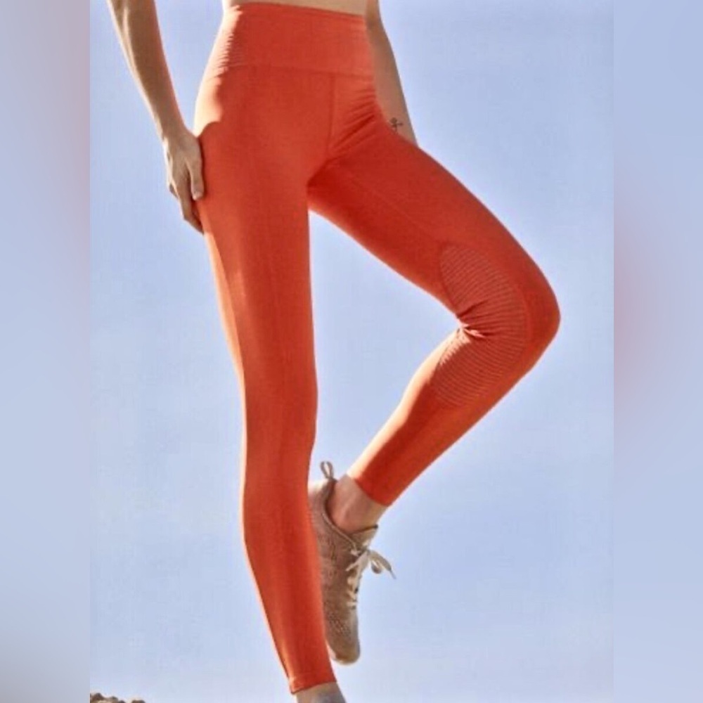 Free People Movement Legging Refine Hi Rise Breathable Meah Detail Orange